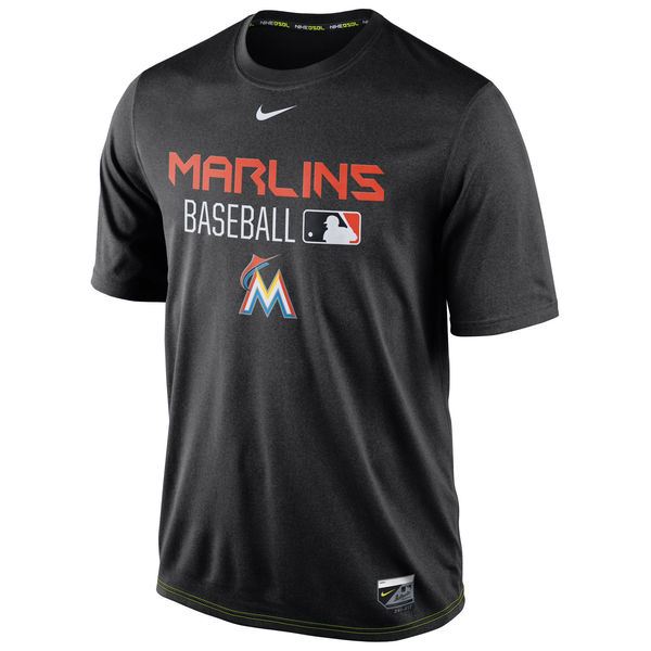 MLB Men Miami Marlins Nike Legend Team Issue Performance TShirt  Black->mlb t-shirts->Sports Accessory